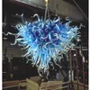 Moderne Driehoek Kobalt Blauwe Kroonluchters Art LED Lampen Geblazen Glas Kroonluchter Valentijnsdag Trap Decoratie