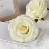 20 Pçs 9CM Rosas Artificiais Cabeças de Flores Decorativas de Seda Decoração de Festa de Casamento Buquê de Flores de Parede Branco Buquê de Rosas Artificiais