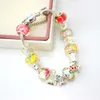 Colorful European Style Crystal charms Silver Plated Chamilia Beads Bracelet & Bangles for Women with Acylic Beads