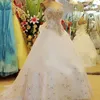 Sweetheart Luxury Wedding Dress Real Photo With Swarovski Crystal Ball Gown Lace Applique Court Train Tulle Diamond Bling Bridal Gown