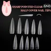 Grossist-1påsar/lot -500st i en påse Klar stilett lösnagelspetsar Skarpa avslutning Akryl Nail Art Tips