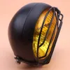 Motorfiets Black Metal Retro 12V HiLow Bean Blub Gele Lens KoplampGrill Masker Voor Honda CB100 CB125S CL GN125 CG1259478382