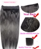 16 - 28 inches 80g-200g 100% Brazilian Remy Flip Human Hair Extensions One Piece Set Fish Line No Clips Natural Straight