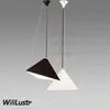 Willlustr triangular pyramid suspension lamp dinning room living room metal pendant light hotel hall restaurant hanging lighting