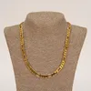 Hele klassieke Figaro Cuban Link -ketting ketting armband sets 14K echte solide goud gevulde koper mode heren dames juwelier257a