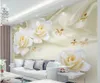 Warme rozen zijde TV achtergrond Mural 3D Wallpaper 3D Muurdocumenten voor TV-achtergrond