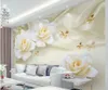 Warm roses silk TV background mural 3d wallpaper 3d wall papers for tv backdrop