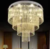 Luxury Large Circular Crystal LED Chandeliers Ceiling Light For Living Room Home Bedroom Modern Lamps Penthouse Floor Hall Stairs LLFA