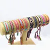 10 Design Mixed Fantastic Rope String Handmade Geometric Friendship Armband Summer Fashion Gold Plated Alloy Chain Cotton Woven B2988