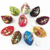 Handmade Ribbon Embroidery Small Shell Box Ring Gift Jewelry Case Chinese Silk brocade Cardboard Decorative Coin Packaging Boxes