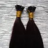 Brasilianisches glattes Haar 99J Rotwein 100 g Nicht Remy Stick/Flat I-Tip Haarverlängerungen Kapsel Keratin Fusion Haarverlängerungen