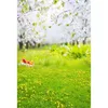 Green Grassland Vinyl Backdrop for Photography Spring Flowers Background 5x7ft Children Newborn Baby Photo Decor Props