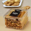 9.5 * 9.5 * 6.5cm Plástico Grau de Alimentos PS Bolo Clear DIY Cookies Box Biscoito Embalagem Caixa De Doces Recipiente ZA4552