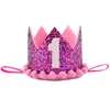 Hot New Gold Baby Birthday Sparkly Party Crown Artificial Baby 1st Birthday Sparkly Party Tiara Crown Headband HJ154