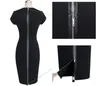 Sexy Black Red Meshy Sheer Crew Neck Short Sleeve Knee-length Pencil Dresses Women Bodycon Clothing