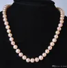 Details over Long 18 "8-9mm Real Natural Pink Akoya Gekweekte Parel Sieraden Ketting