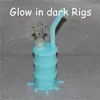 Hookahs Mini Luminous Bong Silicone Oil Drum Water Pipe Silicon Rigs met glazen downstem en kommen via DHL