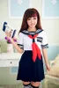 Anime Hell Girl Lady Lolita Cosplay Korean Japanese Navy Sailor School Uniforms Black shirt+skirt +Red Scarf Suit girls Student