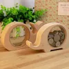 (4 części / partia) Nowy Moda Przezroczysty Drewno Design Design Box Moneta Moneta Disation Box Przezroczyste Piggy Bank Decor Decor