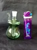 Trefärgade hookah glas bongs tillbehör, vattenrör glas bongs hooakahs två funktioner för oljeplattor glas bongs