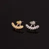 Feuilles avant et arrière Earbob Silver/Gold Filled Piercing Ear Jackets Gifts For Her Ear Crawler Boucles d'oreilles