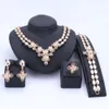 Sets Hochzeit Frauen Strasssteine 6 Farben Kristallschmuck Sets Brautparty -Accessoires Gold plattiert Halskette afrikanische Perlen Judenly Sets