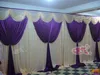 wedding stage backdrops decoration romantic romantic purple with white wedding curtain with swags 3X6M(10ftX20ft) Free Shipping