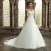 2017 Elegant Sexy Sweetheart Appliques Ball Gown Wedding Dresses With Beading Organza Plus Size Bridal Gowns Vestido De Novia BW03