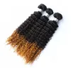 Drei Ton Farbige # 1B 4 27 Honig Blonde Ombre Tiefe Welle Menschliche Haarwebart Ombre Tiefe Lockige Haarverlängerungen 3 Bundles Für Verkauf