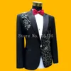 Costumes pour hommes Blazers ensemble mariage marié Tuxedos costume hommes mode bleu Paillette brodé mâle chanteur Performance Pa262u