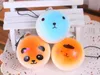 3D Kawaii Chave Anéis Squishy Squishies Panda Para Chaves Telefones Strap Telefone Celular Charme Pingente Chaveiros