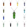 Bulk Charms bullet Women Jewelry Cheap Opal Jade Natural Stone Pendant Glass Resin Quartz Healing Crystals Long Gold Chain Choker Necklaces