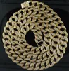 أزياء الذهب والفضة مطلي النهاية مثلج خارج الهيب هوب الرجال ميامي الكوبي سلسلة ربط قلادة مجوهرات للهدايا