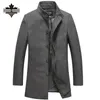 Toptan-erkek yün ceketler ilkbahar sonbahar marka erkekler yün palto orta uzun ceketler ve mont erkek sıcak yün palto boyutu 3XL 2XL