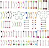 105 teile/satz Mix Acryl Edelstahl Augenbraue Nabel ringe Bauch Lip Zunge Ring Nase Bar Ringe Körper Piercing Schmuck C060