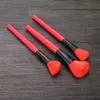 Superior 24 sztuk Makijaż Szczotki Zestaw Pincel Maquiagem Miękkie Pełna aplikacja + PU Skórzana torba Deep Red Make Up Brushes Combines