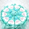 Party Decoration Cake Shape Paper Candy Box med Flower Bowknot Ribbon för romantiska bröllop favoriserar presentkartonger innehavare