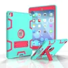 Armadura híbrida case para ipad 2/3 mini air kids safe à prova de choque heavy duty silicone hard case capa w / filme protetor de tela