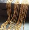 wholesale 20pcs Gold color Fashion Stainless steel Thin 2mm Strong Oval Link chain necklace 18''/ 20''for women girls jewelry