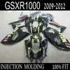 حقن موتو أجزاء fallings لسوزوكي GSXR1000 09 10 11 12 الأسود هدية كيت GSXR 1000 2009-2012 IT34