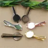 BoYuTe 10Pcs 7 DIY base chapeado redondo 16MM 18MM 20MM Cabochão Tie clip em branco Bandeja Bisel resultados da jóia Componentes (GBR)