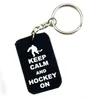 1pc Lugn och hockey på Silicone Dog Tag Keychain Perfekt att användas i någon fördel