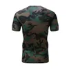 Sports de plein air collants vêtements de fitness hommes à manches courtes vêtements de camouflage sueur sueur sec course basket-ball T-shirt