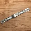 JAWODER cinturino 10 12 14 16 18 19 20mm lucidatura in puro acciaio inossidabile solido + braccialetti con fibbia deployante cinturino orologio spazzolato