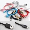 Metallhus Flätad Micro USB-kabel 2.1a Höghastighetsladdningsdata Lead USB Typ C 1M / 3FT Lång livslängd