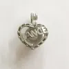 18kgp Hjärtform "Cheer" "Dans" Celebration Word Locket Cage Love Charms Pendant Mountings