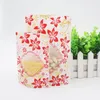 16 * 24 + 4 cm Flores de oro rojo autoestilo bolsa de soporte Impermeable a prueba de polvo Nueces Adornos para refrigerios bolsas Spot 100 / paquete