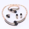 Halsband mode juvelerar uppsättningar för kvinnor guldfärg zirkon charm armband/halsband/örhängen/ringar set uttalande brudsmycken