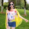 Kwiatowy Bikini Cover Ups Flower Beach Smock Moda Czeski Sarong Szyfonowa Wrap Pareo Driving Scarves Sunscreen Shawn Poncho Beachwear