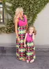 Mother Daughter Dresses Plus Size Long Short Sleeve Striped Family Matching Clothes Cotton Mom And Daughter Dress Family Clothing6241634
